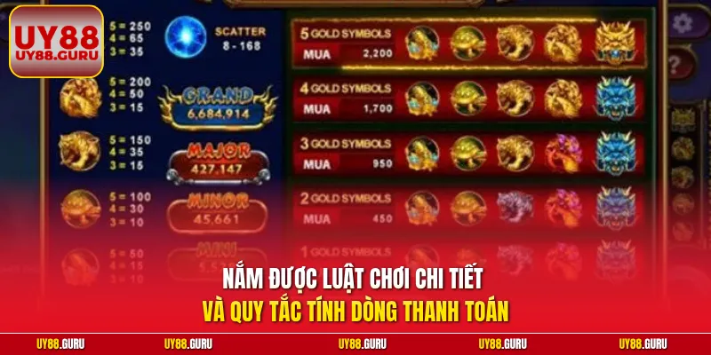 Nắm được luật chơi chi tiết và quy tắc tính dòng thanh toán